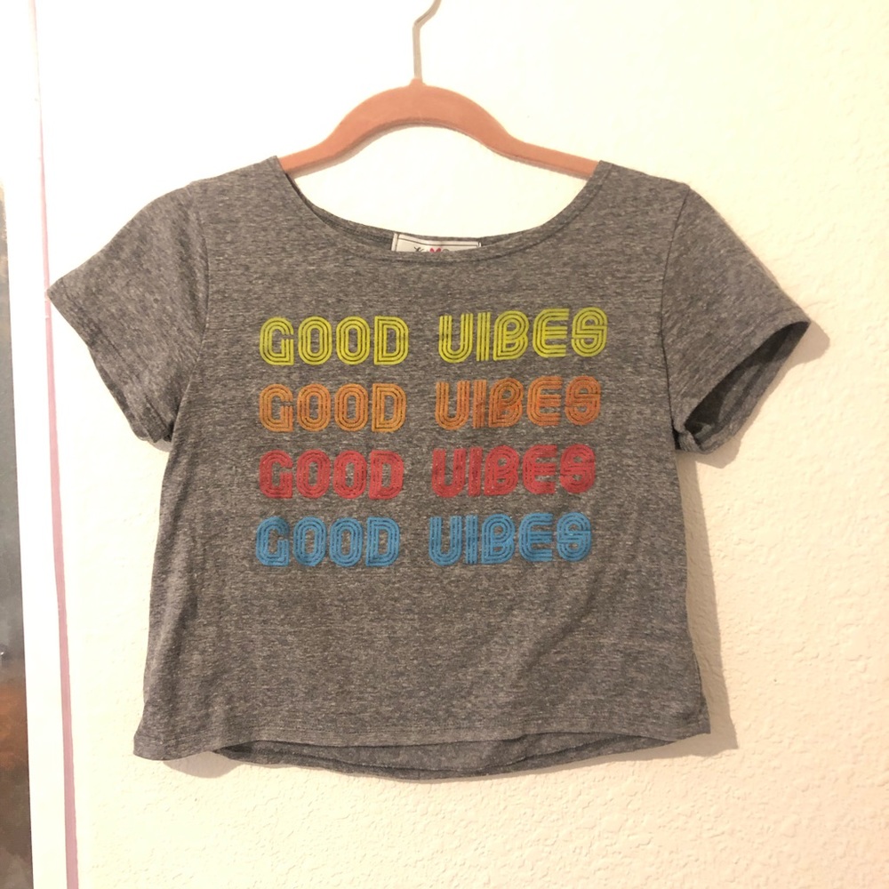 GREY CROP TOP 70s TEE